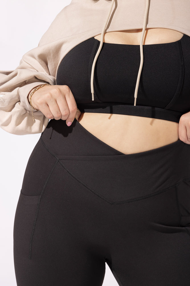 Crisscross Hourglass® Bell Bottom with Pockets (Soft Touch) - Black by POPFLEX®