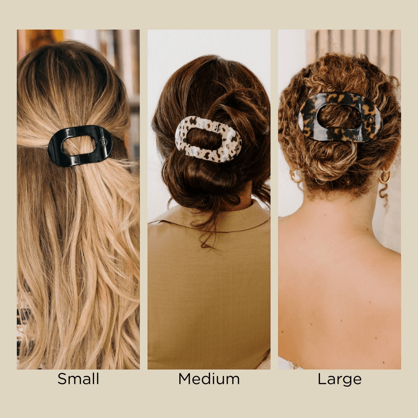 Tortoise Large Flat Round Hair Clip