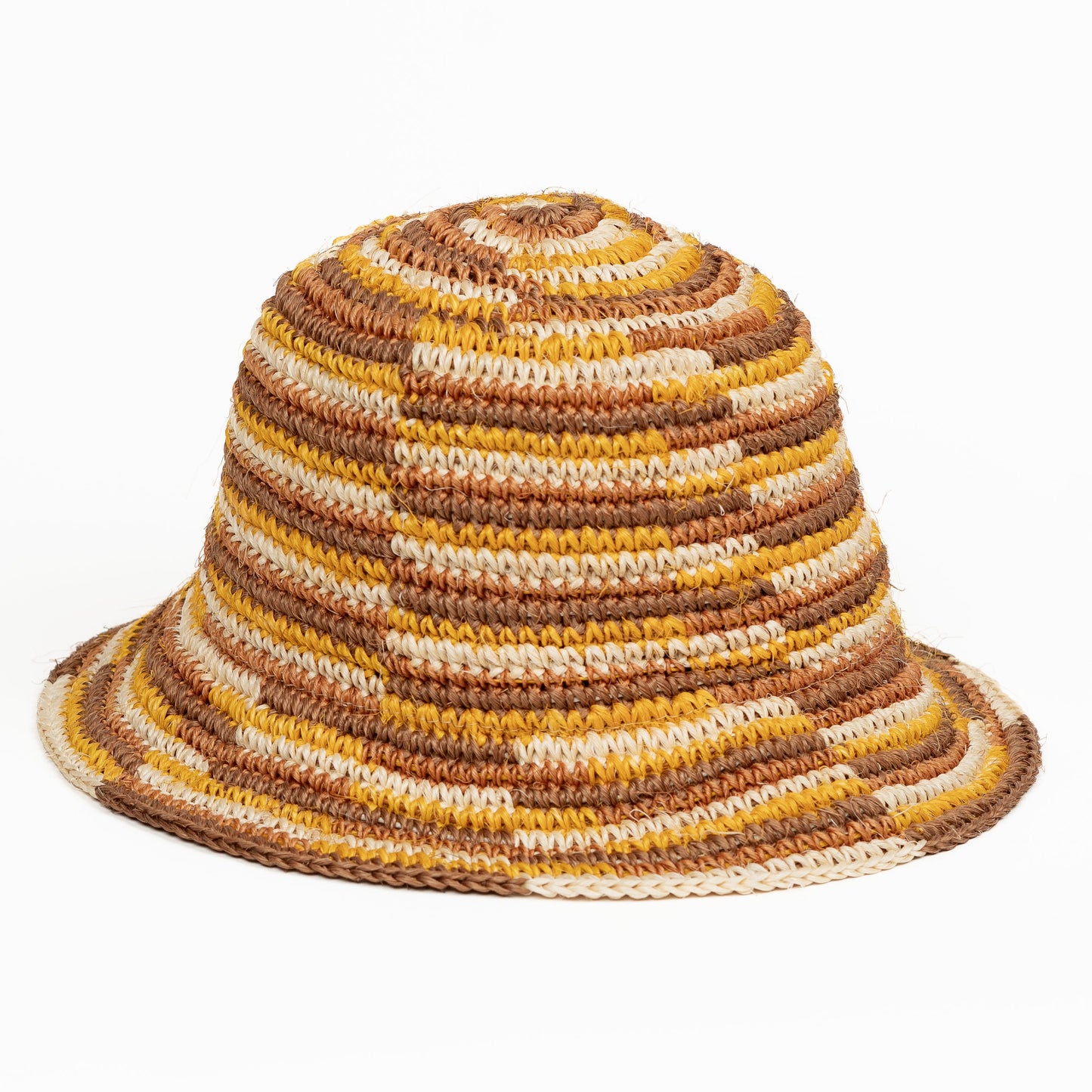 Fall Bucket Hat - Crocheted Multicolor Stripe by Made by Minga