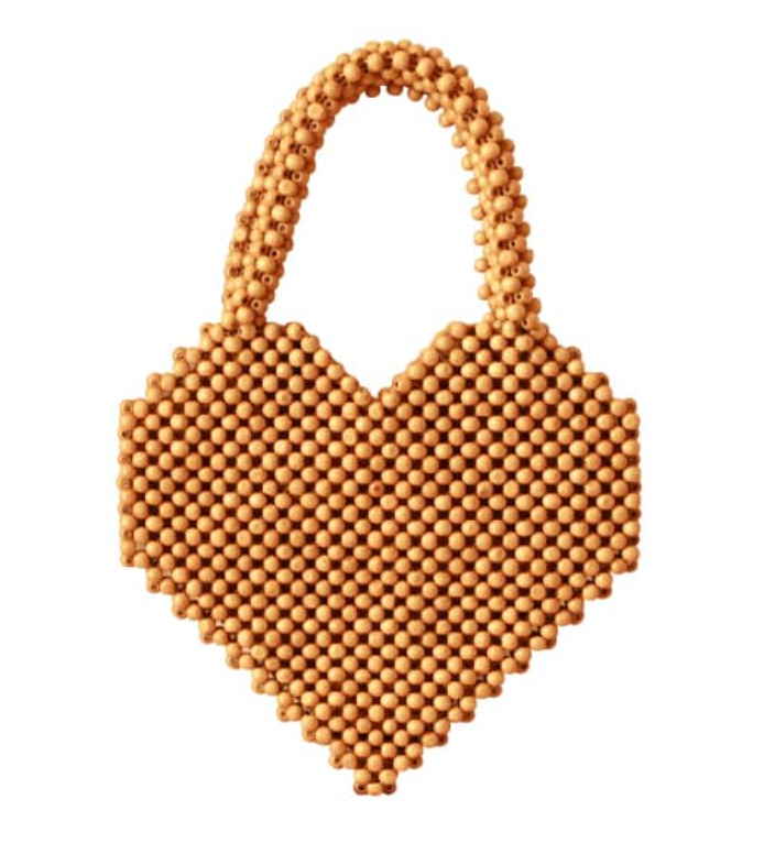 Hati Heart Wood-Beaded Tote Bag by BrunnaCo