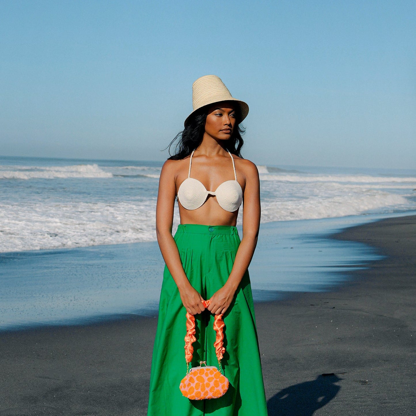 MARGO Palm Straw Hat in Nude by BrunnaCo