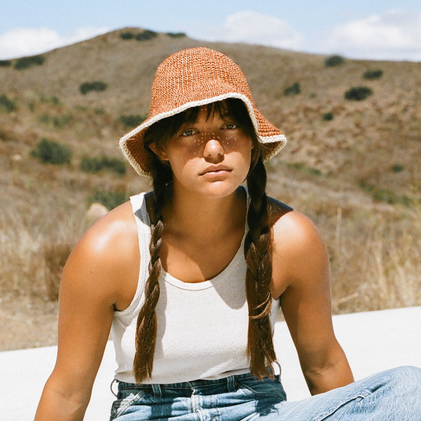 Summer Bucket Hat - Crocheted Orange by Made by Minga