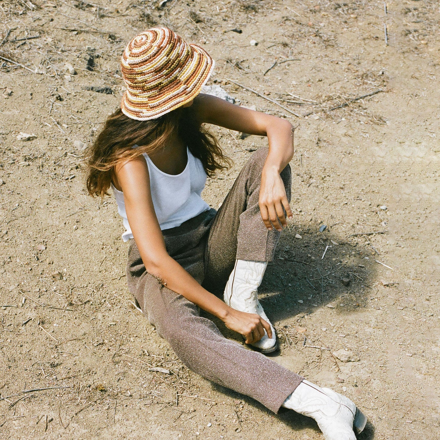 Fall Bucket Hat - Crocheted Multicolor Stripe by Made by Minga