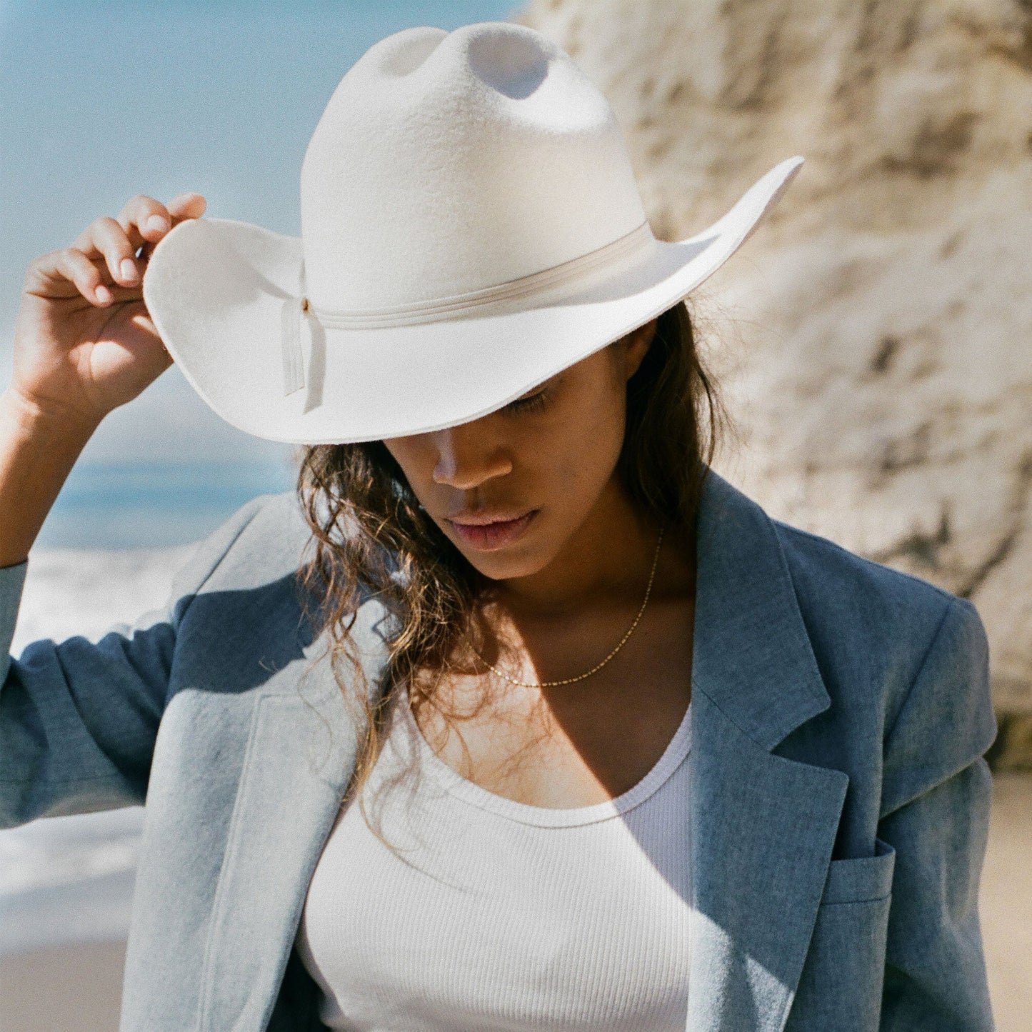 Karina Wool Cowboy Hat - White by Made by Minga