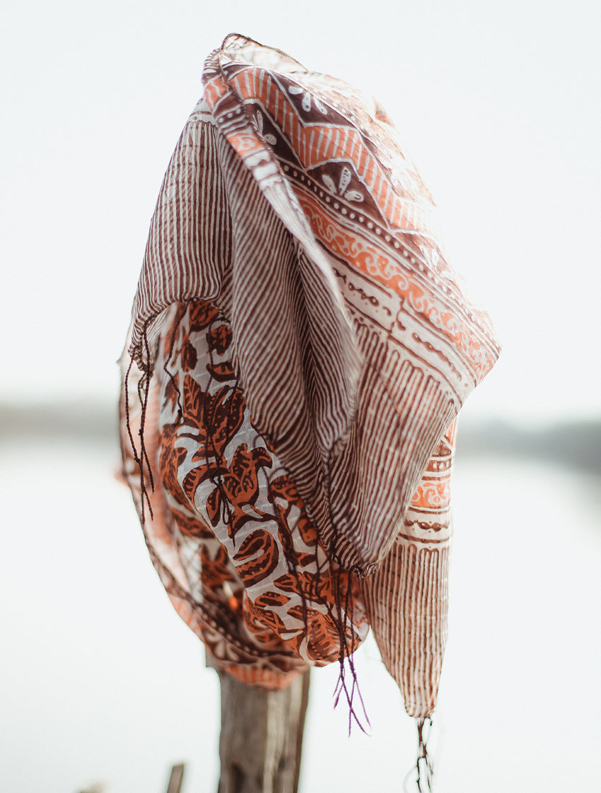 Melati Silk Batik Scarf by BrunnaCo