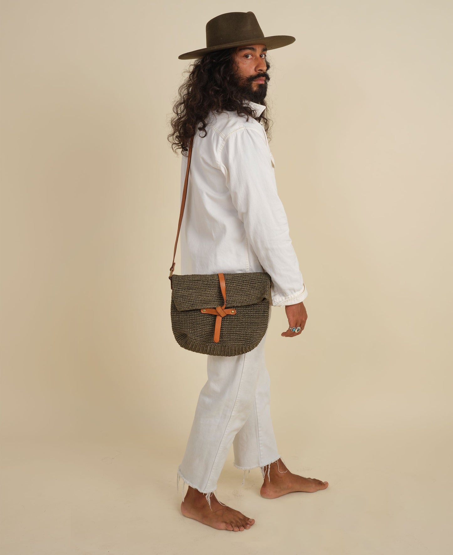 Carmen Woven Crossbody Bag | Green by Made by Minga