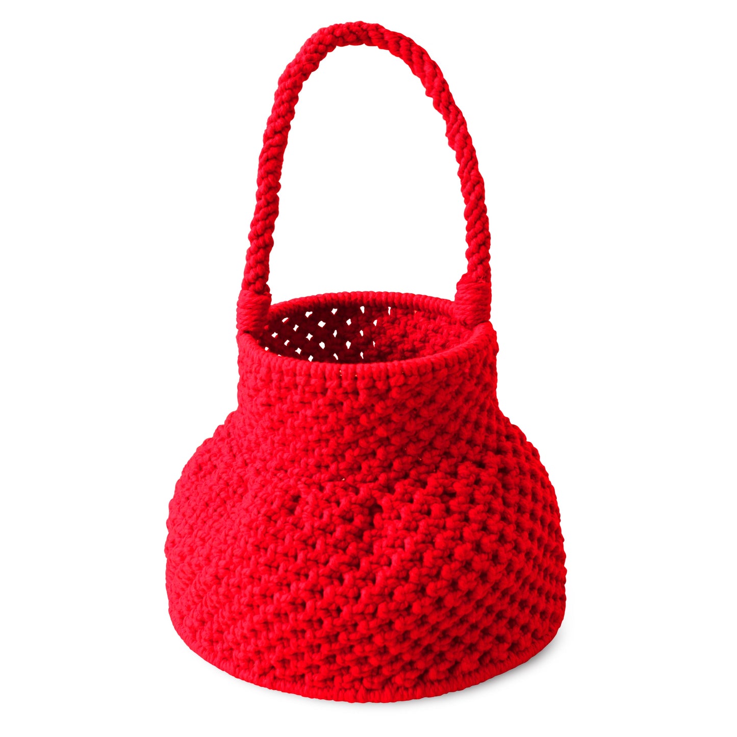 PETITE NAGA Macrame Bucket Bag In Red by BrunnaCo