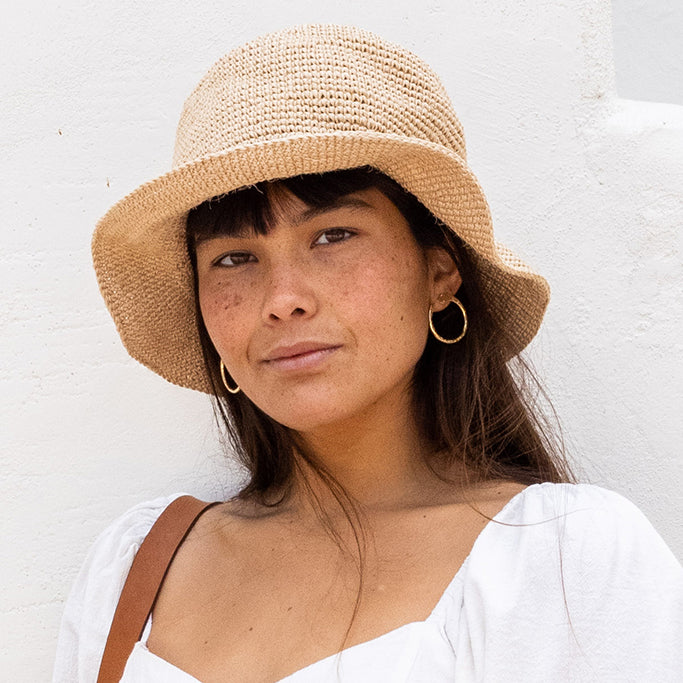 Summer Bucket Hat - Crocheted Natural by Made by Minga