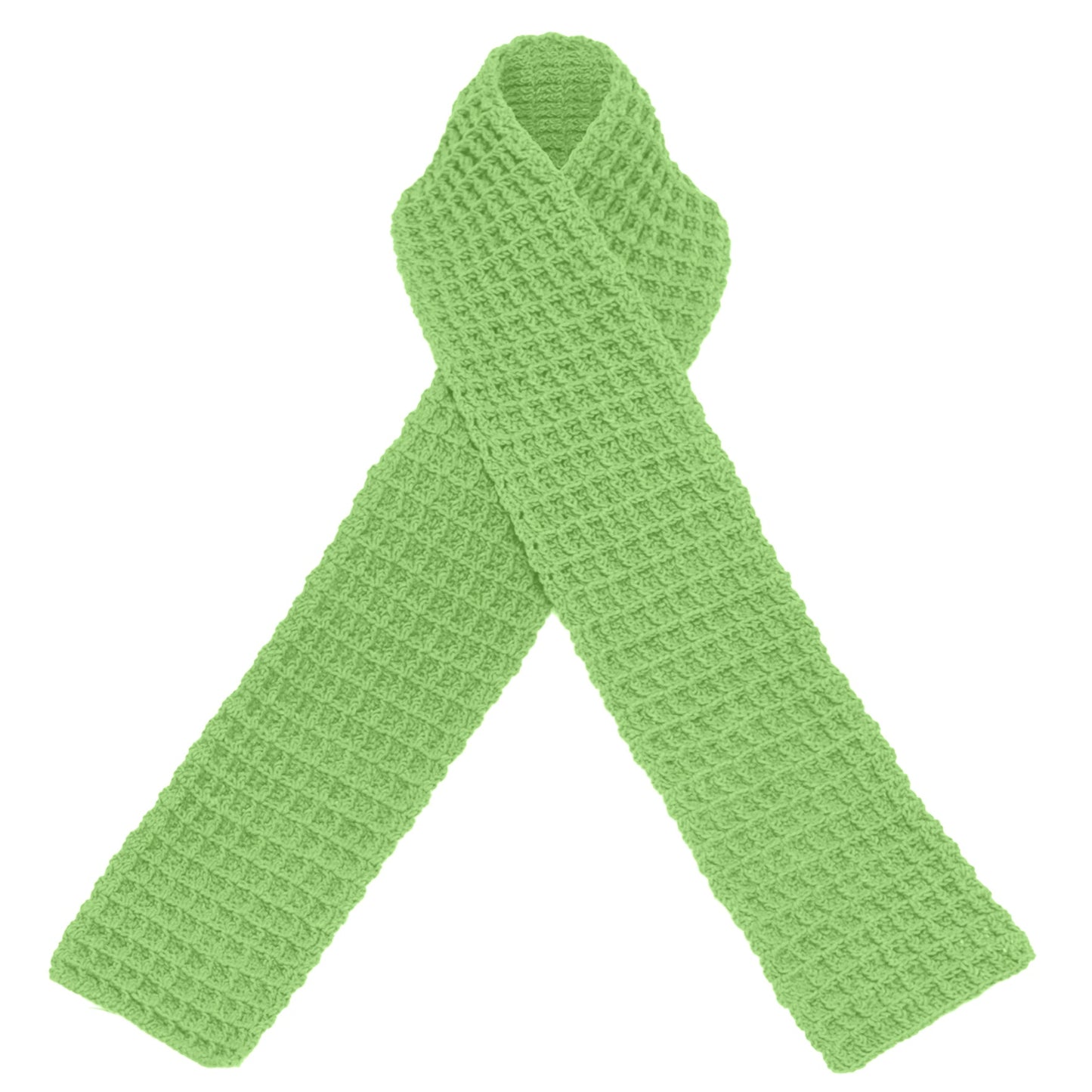 Waffle Crochet Scarf in Sage Green by BrunnaCo