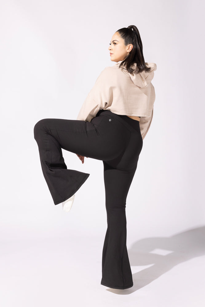 Crisscross Hourglass® Bell Bottom with Pockets (Soft Touch) - Black by POPFLEX®