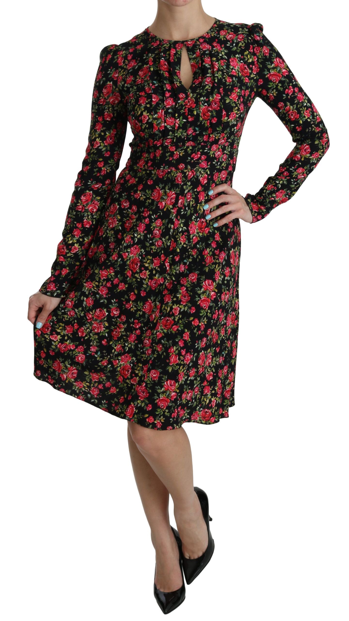 Dolce & Gabbana Floral A-Line Viscose Knee Length Dress