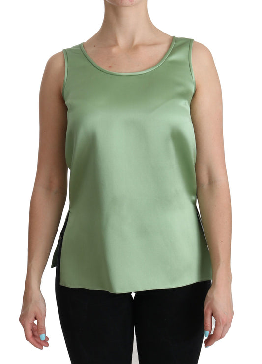 Dolce & Gabbana Elegant Silk Sleeveless Top in Light Mint Green