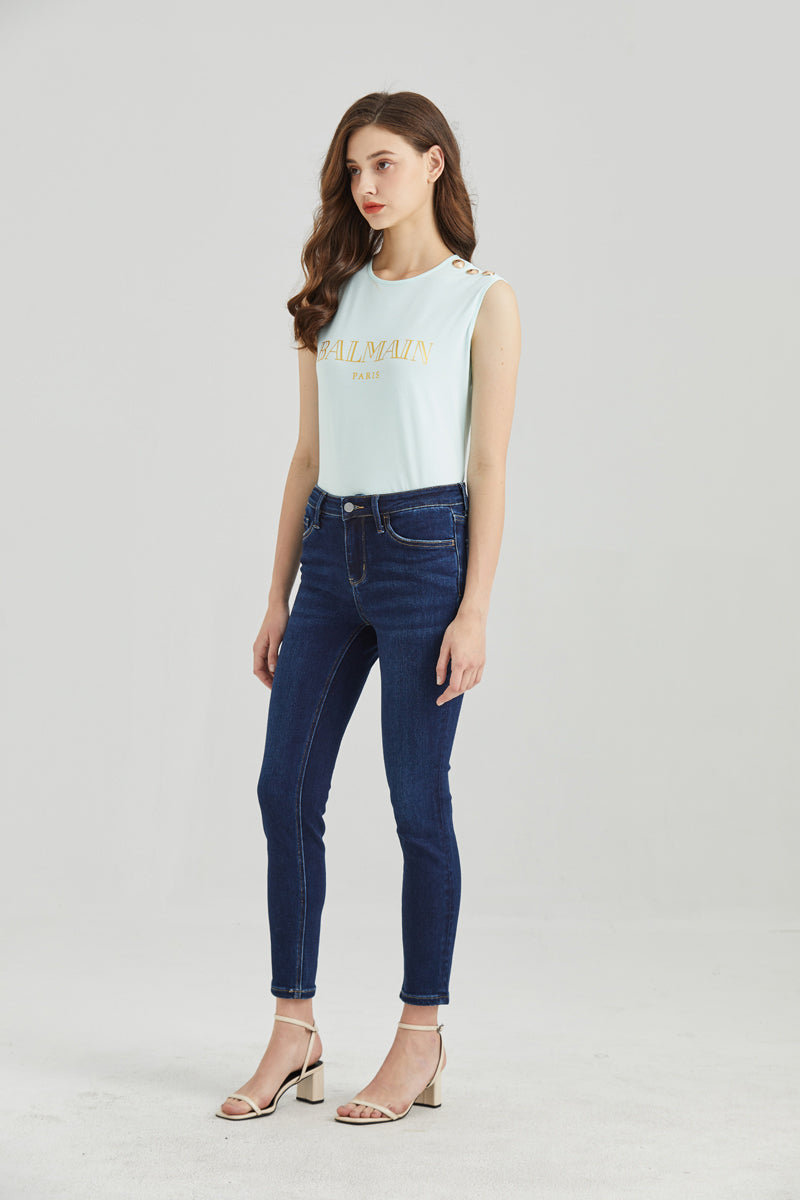 MID RISE SKINNY JEANS BYS2021 by Bayeas