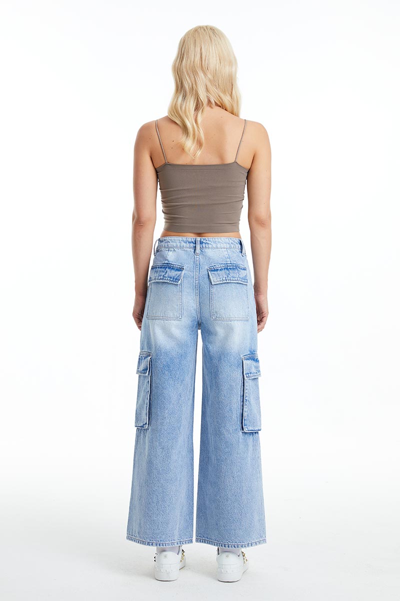 HIGH RISE WIDE LEG JEANS BYW8078 by Bayeas