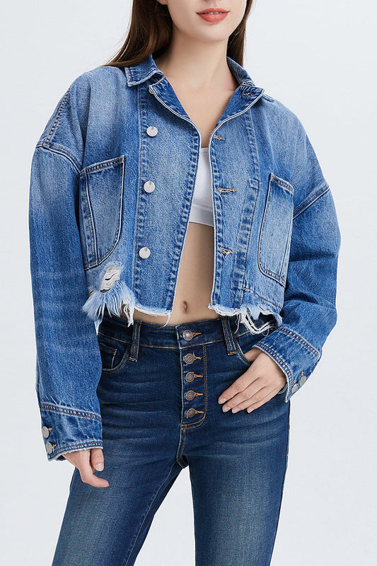 LONG SLEEVE DENIM JACKET BYJ9021 by Bayeas