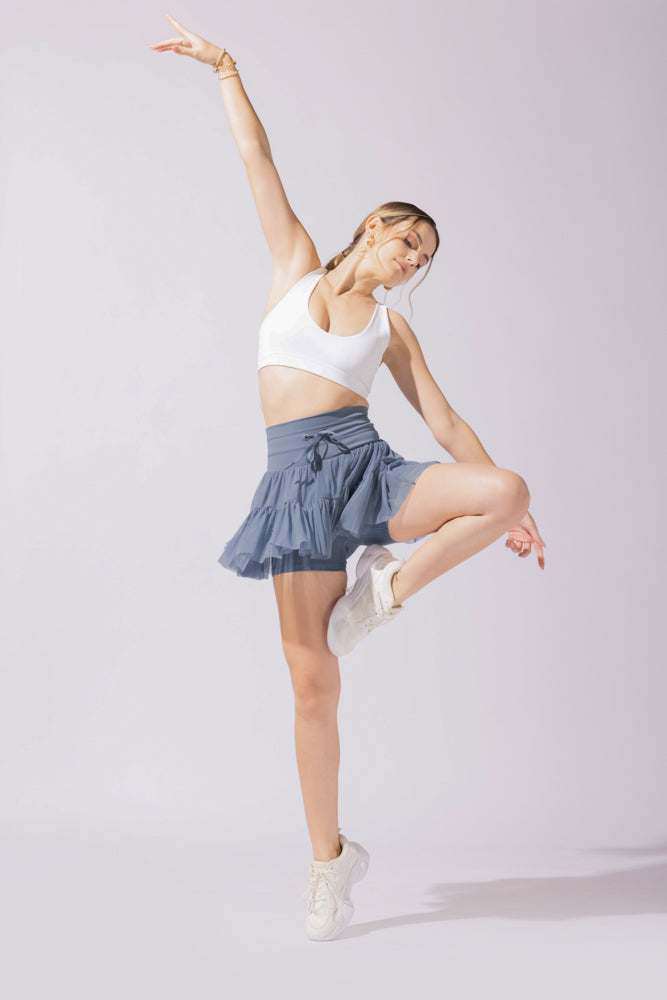 Pirouette Tiered Skort - Blue Mist by POPFLEX®