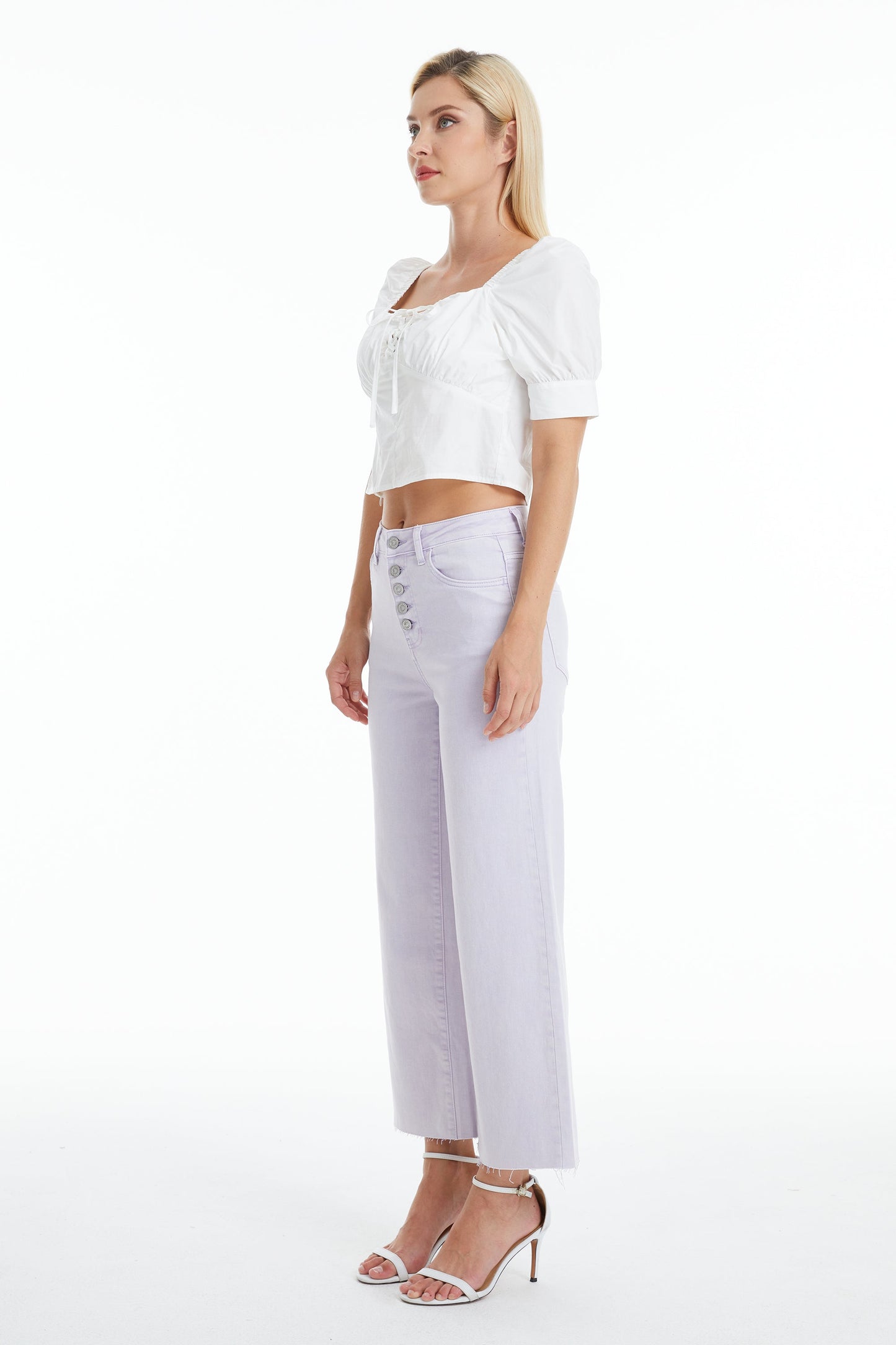 HIGH RISE WIDE LEG JEANS BYN003 Orchid Petal by Bayeas