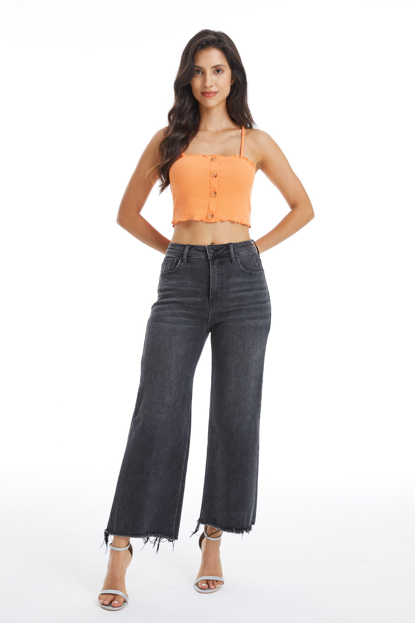 HIGH RISE WIDE LEG JEANS BYW8125 by Bayeas