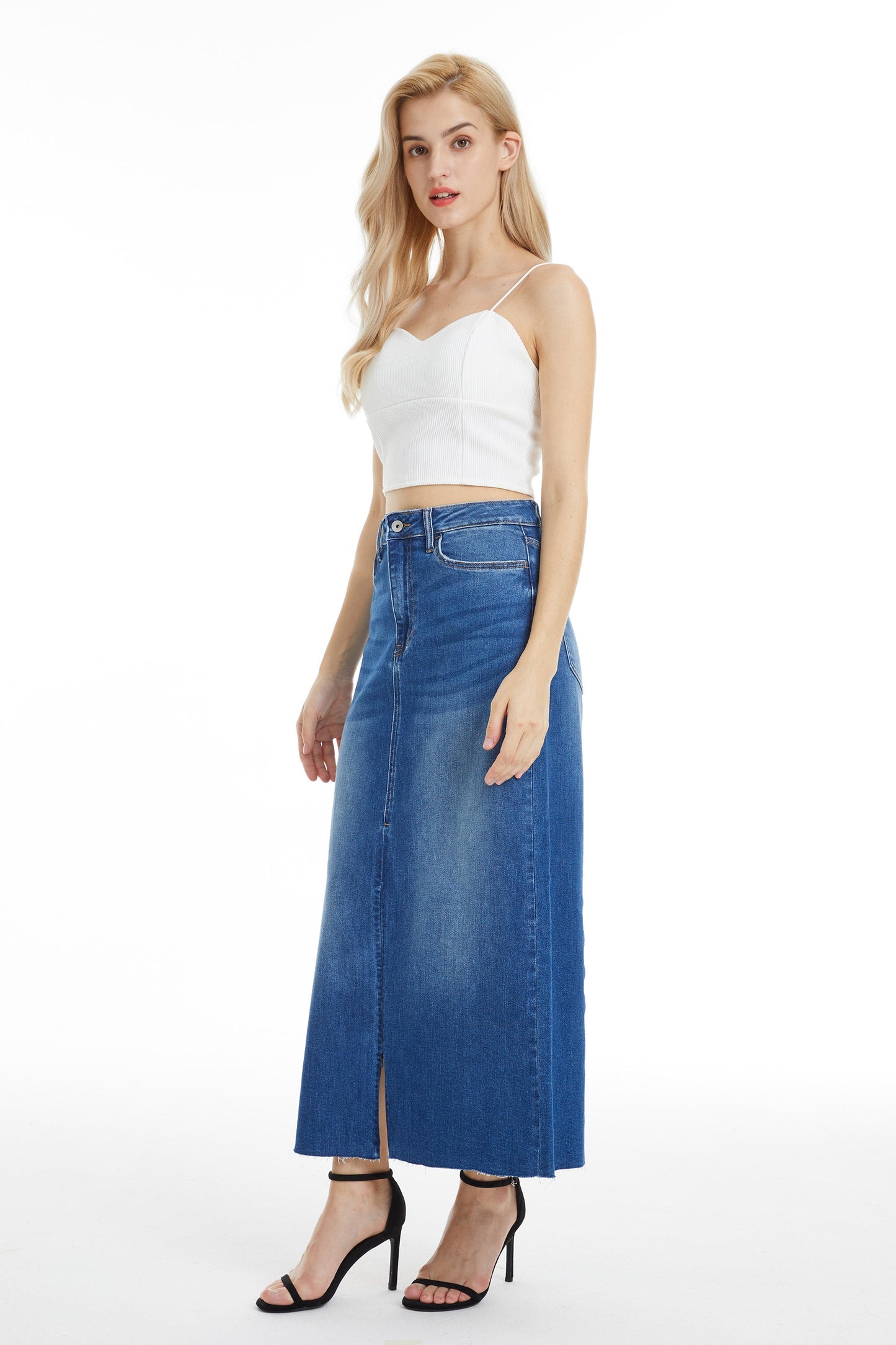 HIGH RISE DENIM SKIRTS BYK7022 SWEET by Bayeas