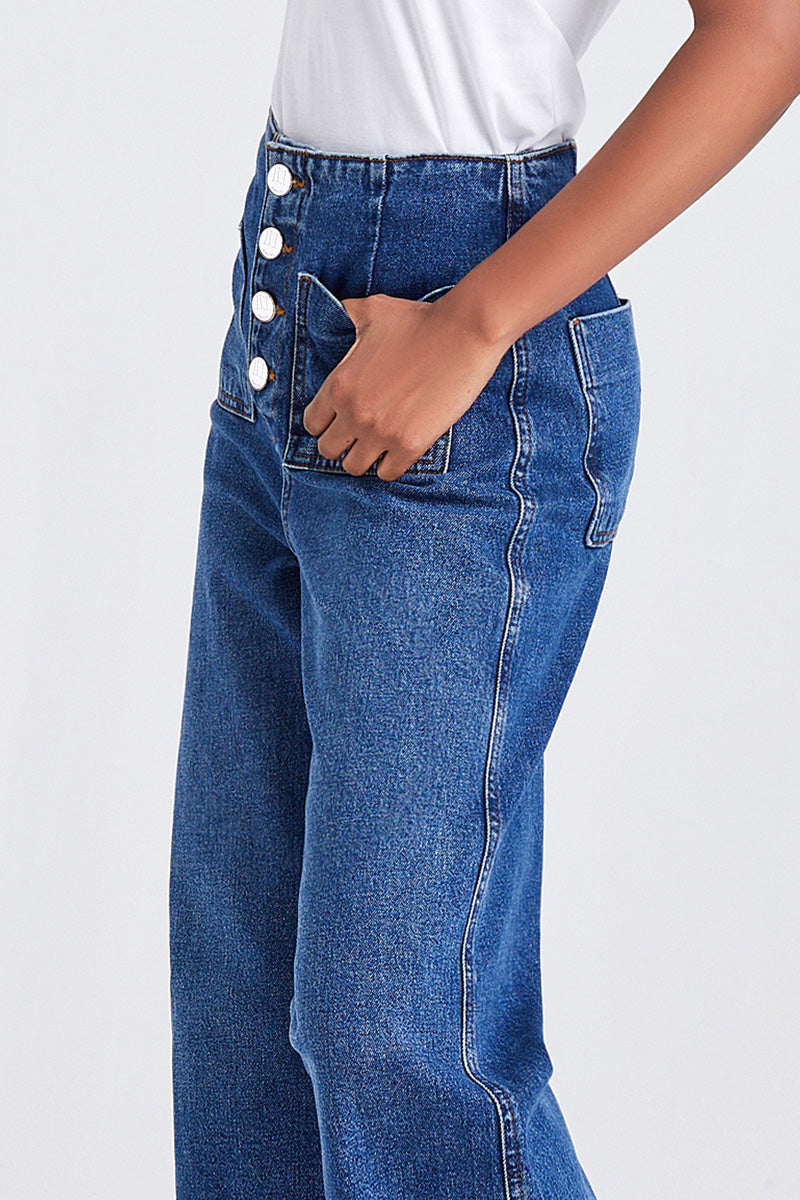 HIGH RISE WIDE LEG JEANS BYW8072 by Bayeas