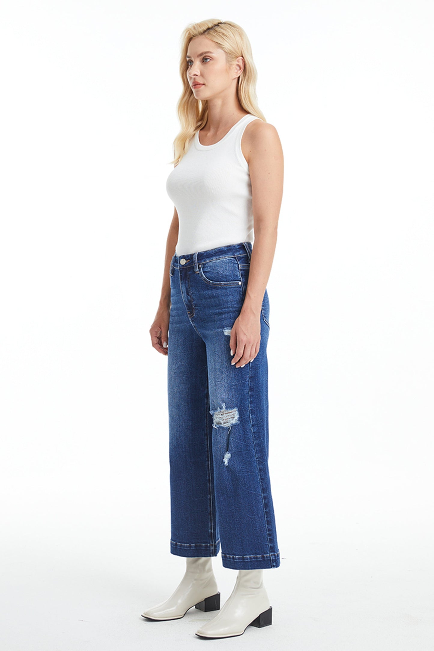 HIGH RISE WIDE LEG JEANS BYW8005-2 by Bayeas