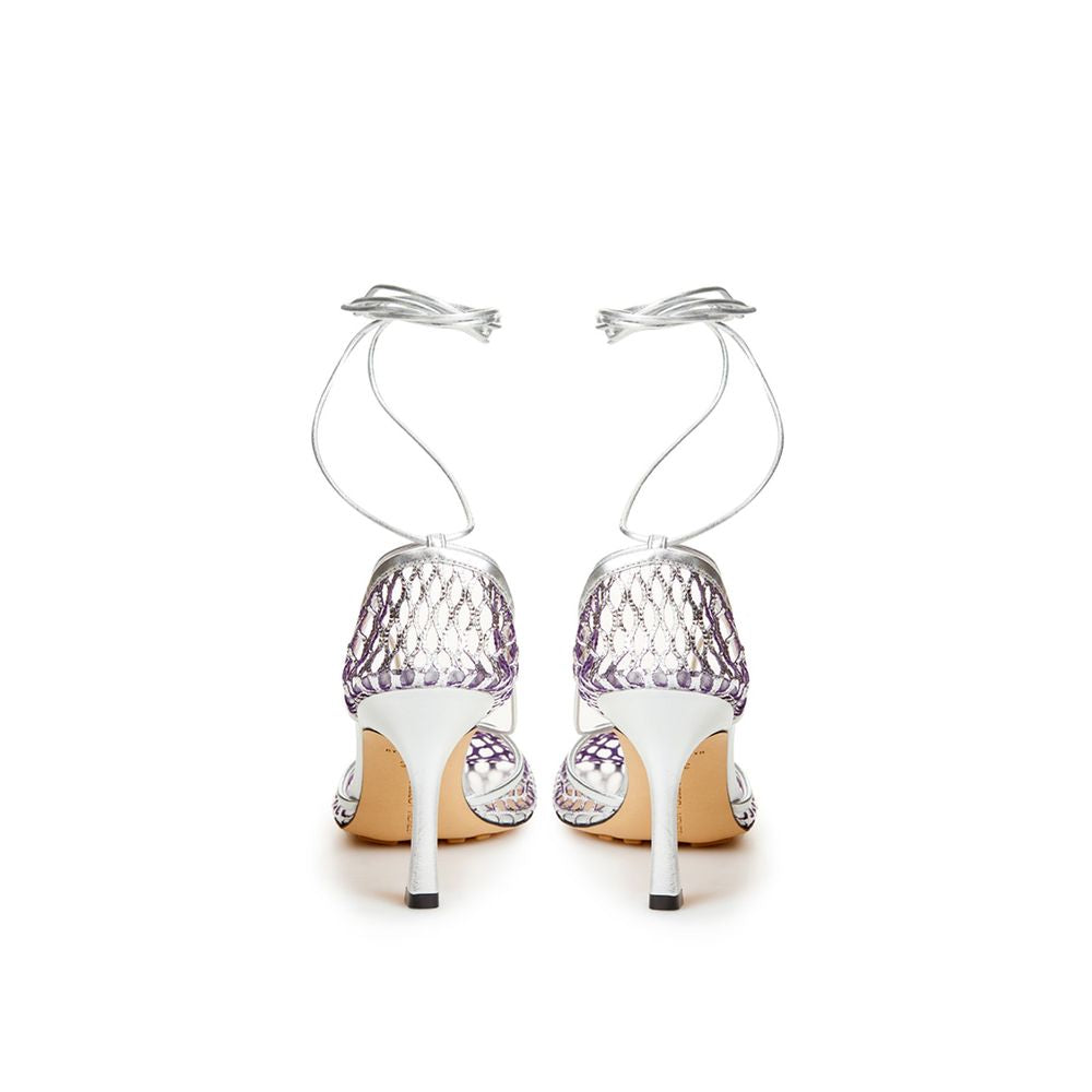 Bottega Veneta Silver Cotton Leather Sandals