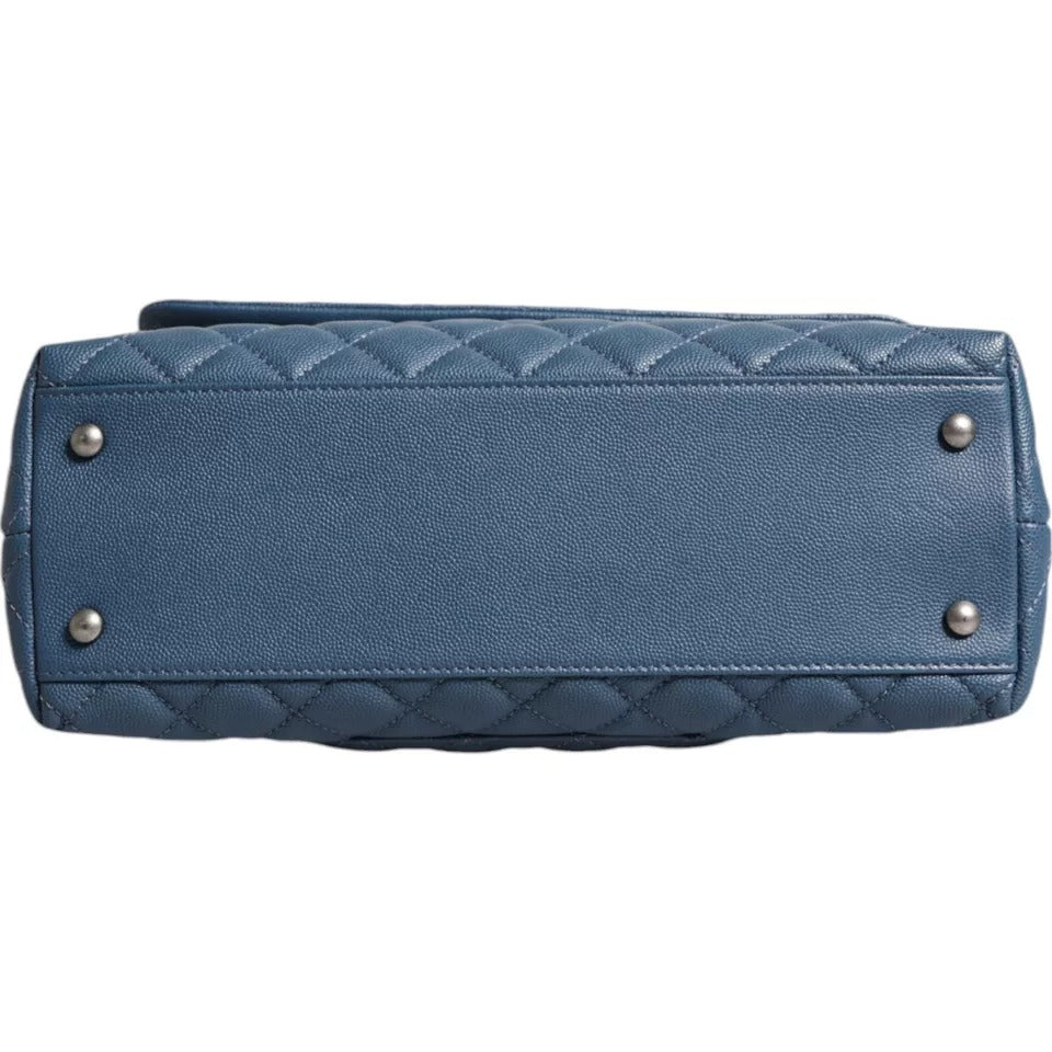 Chanel Dark Blue Flap Top Medium Coco Handle Bag