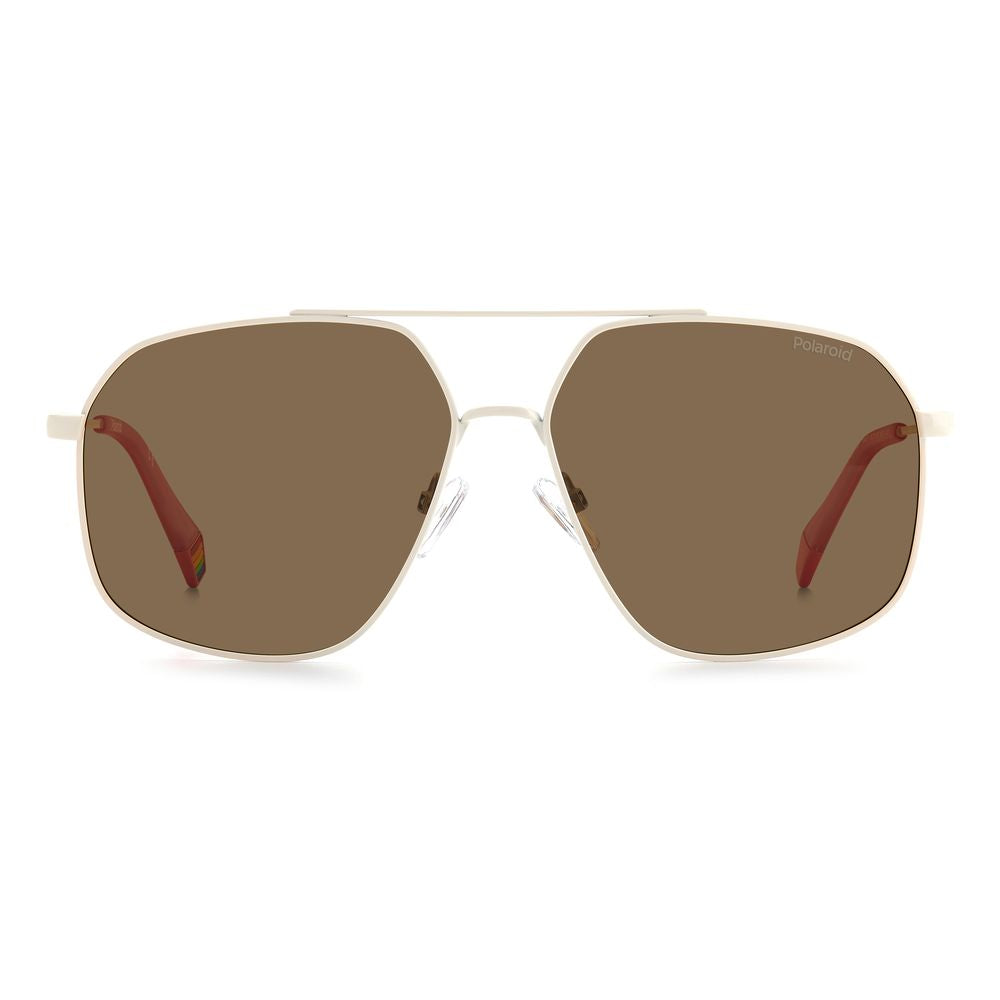 Polaroid Beige Stainless Steel Sunglasses