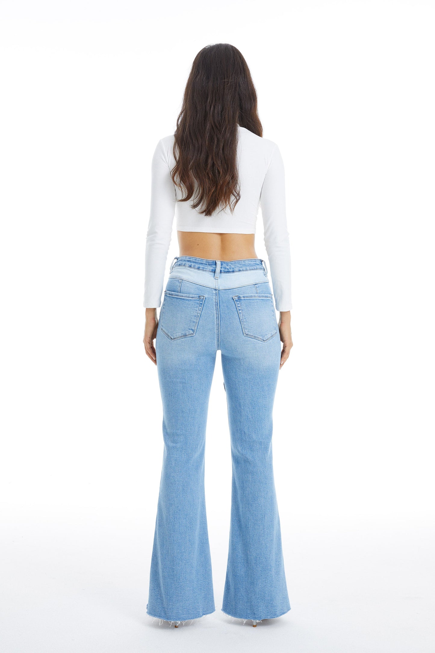 HIGH RISE FLARE JEANS BYF1117 by Bayeas