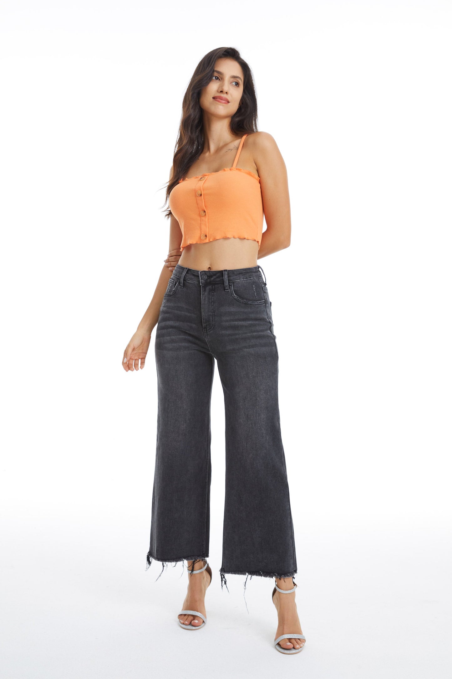 HIGH RISE WIDE LEG JEANS BYW8125 by Bayeas