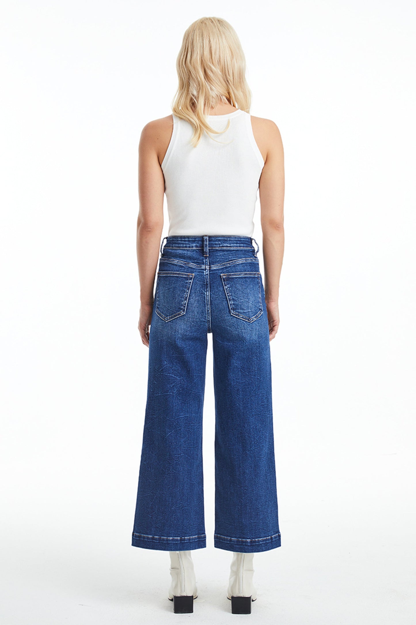 HIGH RISE WIDE LEG JEANS BYW8005-2 by Bayeas