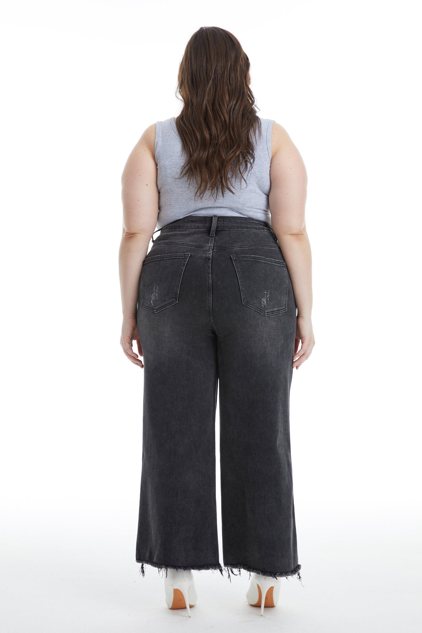 HIGH RISE WIDE LEG JEANS BYW8125-P by Bayeas