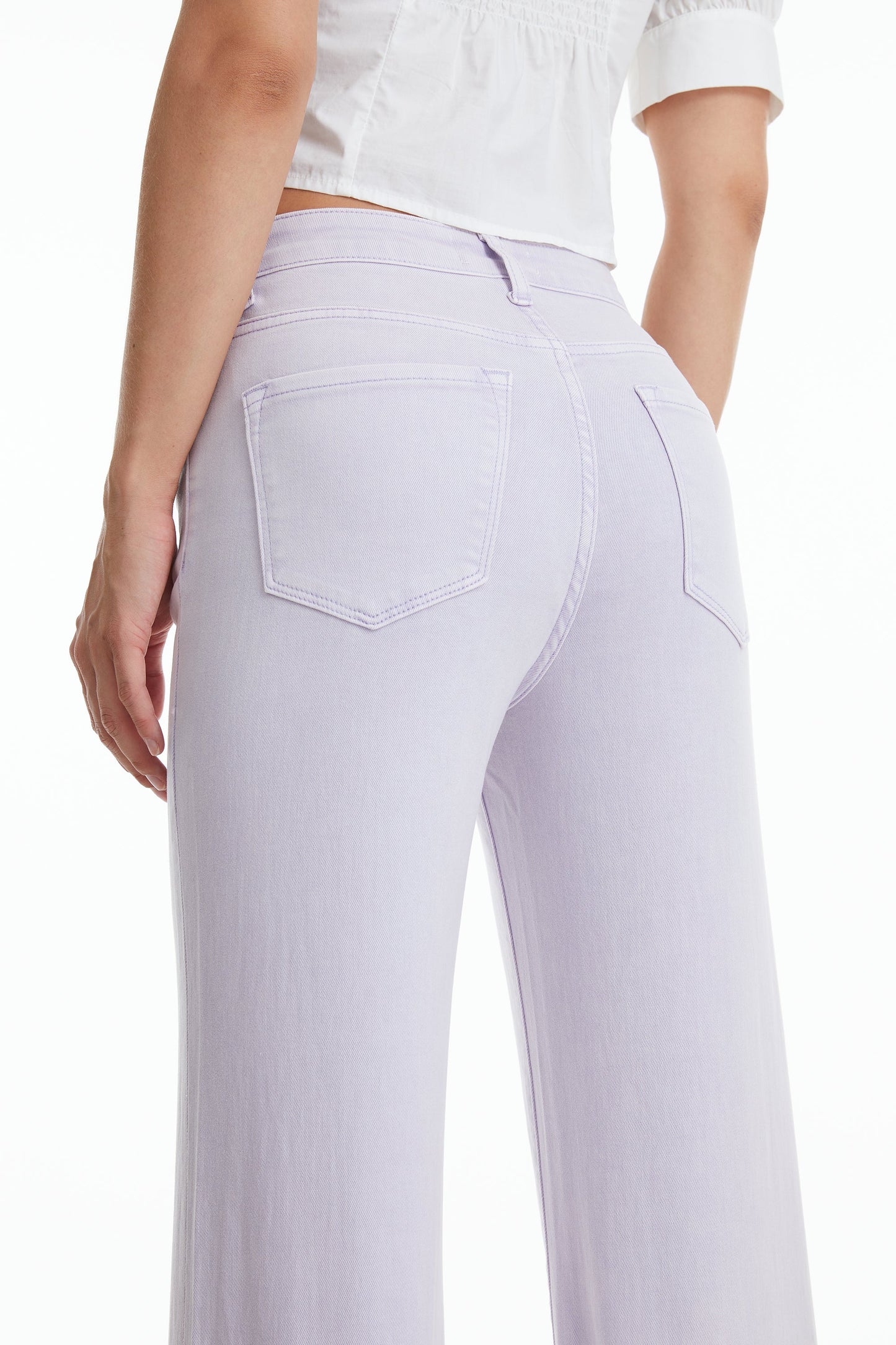 HIGH RISE WIDE LEG JEANS BYN003 Orchid Petal by Bayeas