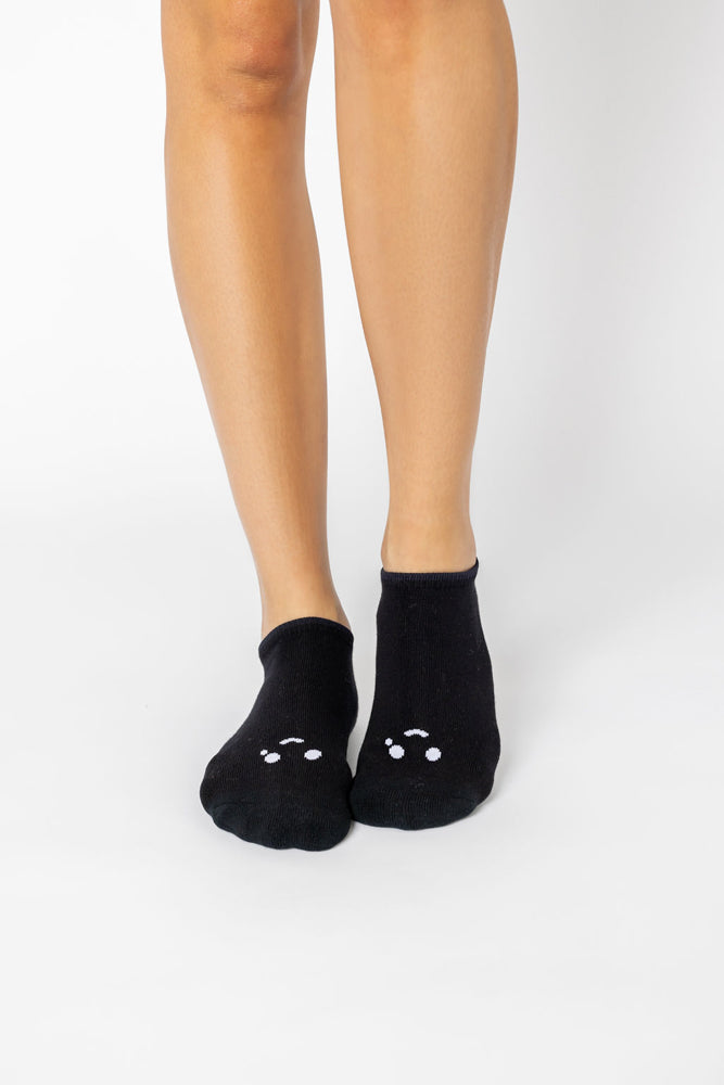 Happy Cry Face Low Rise Socks - Black by POPFLEX®