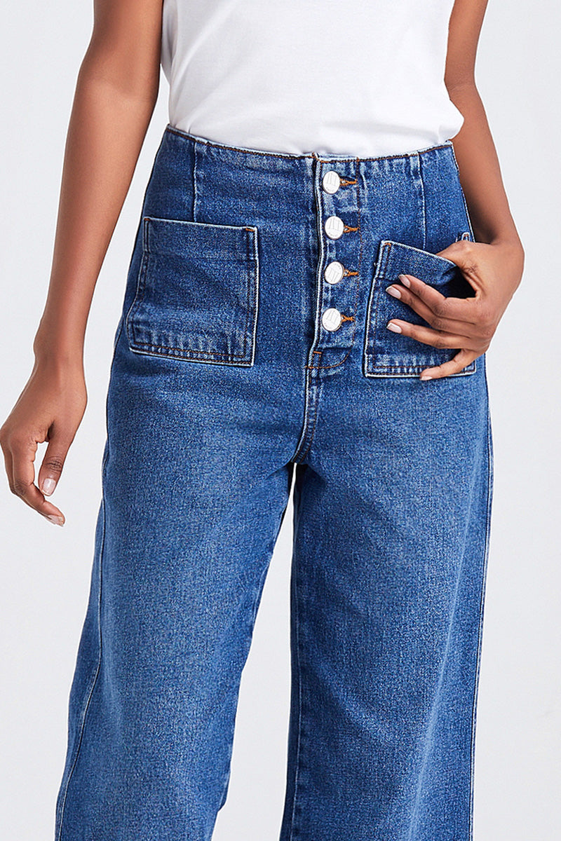 HIGH RISE WIDE LEG JEANS BYW8072 by Bayeas