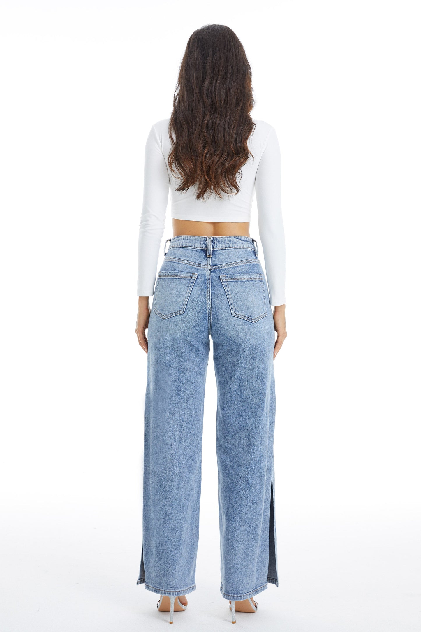 HIGH RISE WIDE LEG JEANS BYW8037 SUMMER by Bayeas