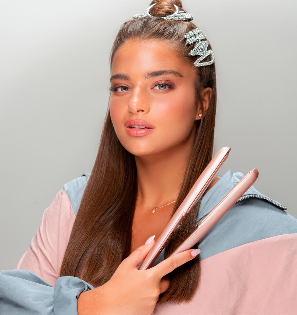 Megastar Flat Iron X NKB Stylista – 1” Tourmaline Hair Straightener Set