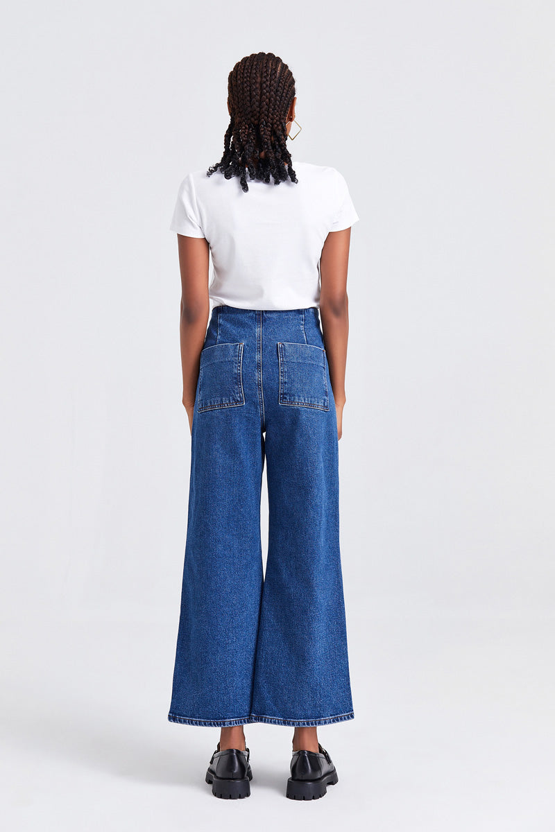 HIGH RISE WIDE LEG JEANS BYW8072 by Bayeas