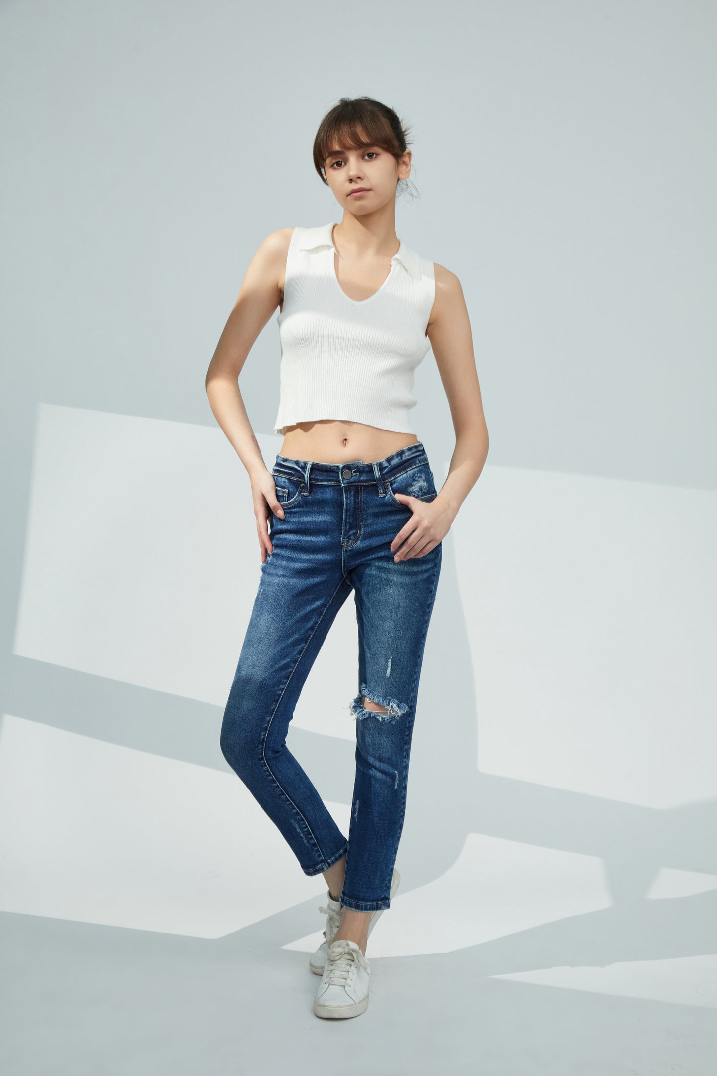 MID RISE SKINNY JEANS BYS2014 by Bayeas