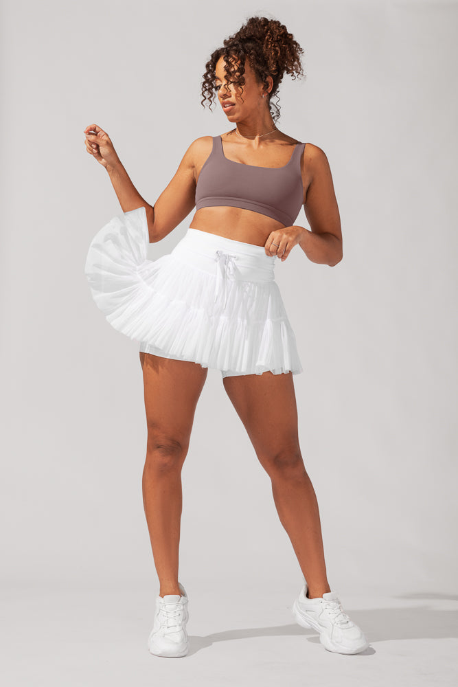 Pirouette Tiered Skort - Cool White by POPFLEX®