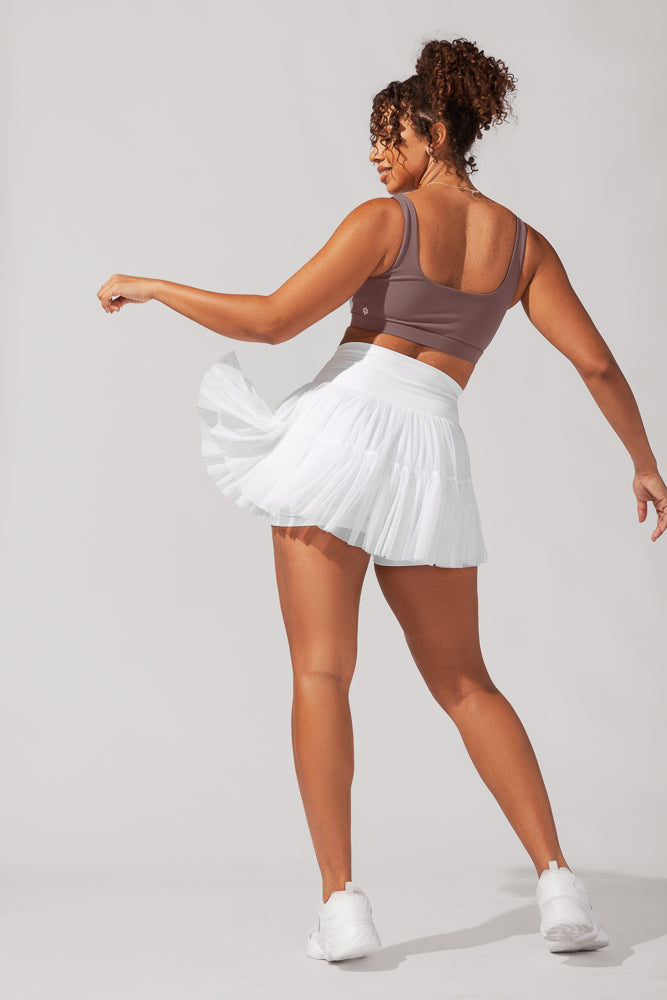 Pirouette Tiered Skort - Cool White by POPFLEX®