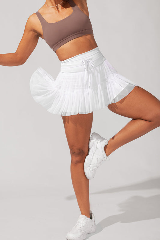 Pirouette Tiered Skort - Cool White by POPFLEX®