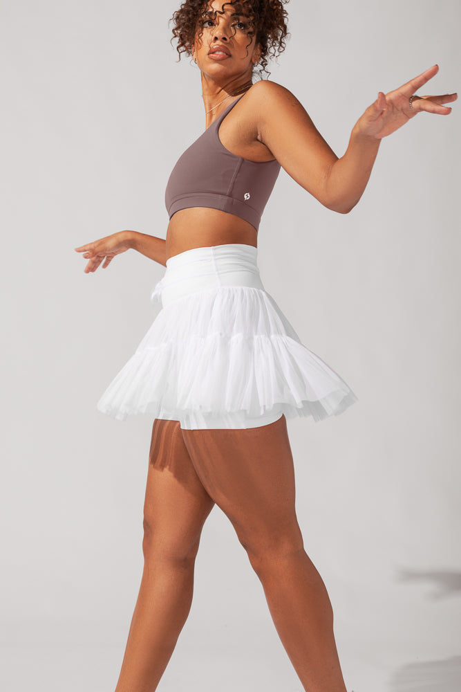 Pirouette Tiered Skort - Cool White by POPFLEX®