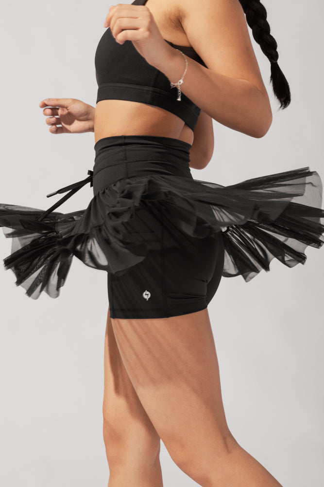 Pirouette Tiered Skort - Black by POPFLEX®