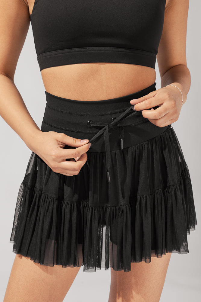 Pirouette Tiered Skort - Black by POPFLEX®