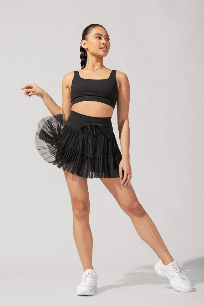 Pirouette Tiered Skort - Black by POPFLEX®