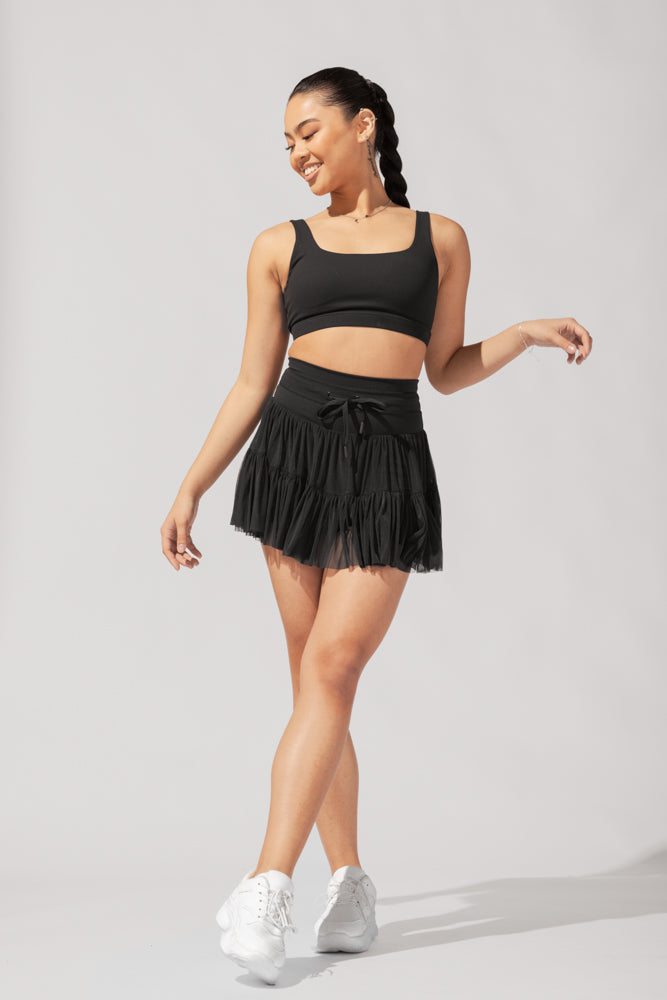 Pirouette Tiered Skort - Black by POPFLEX®