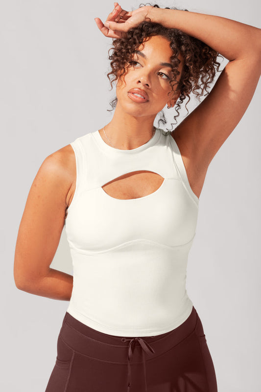 Peekaboo Crew Tank - Coconut Cream by POPFLEX®