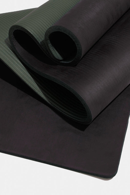 CloudCushion Vegan Suede Yoga Mat - Black 0.5” Thick by POPFLEX®