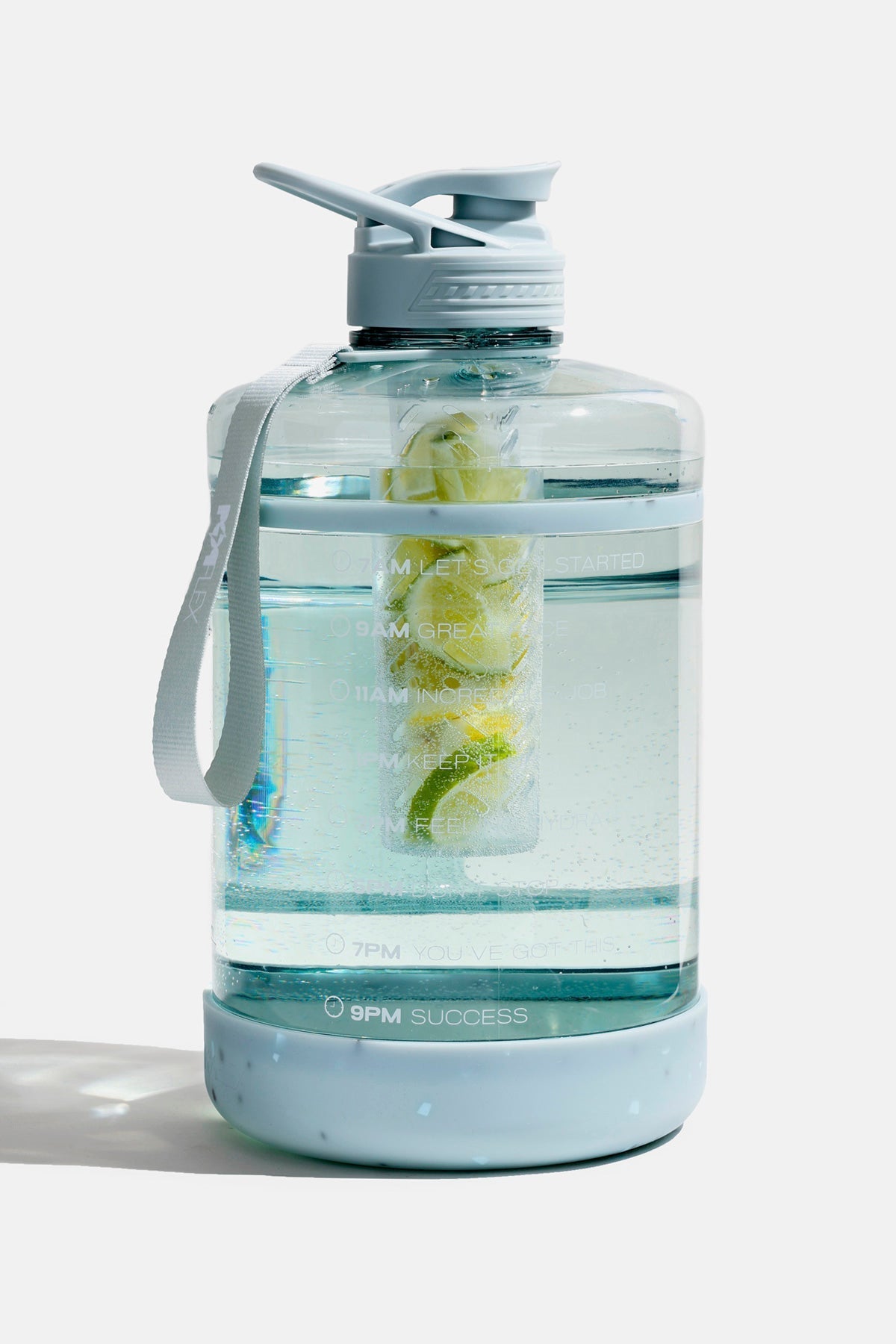 Ready Set Glow Gallon Timer Bottle with Fruit Infuser - Blue Terrazzo by POPFLEX®